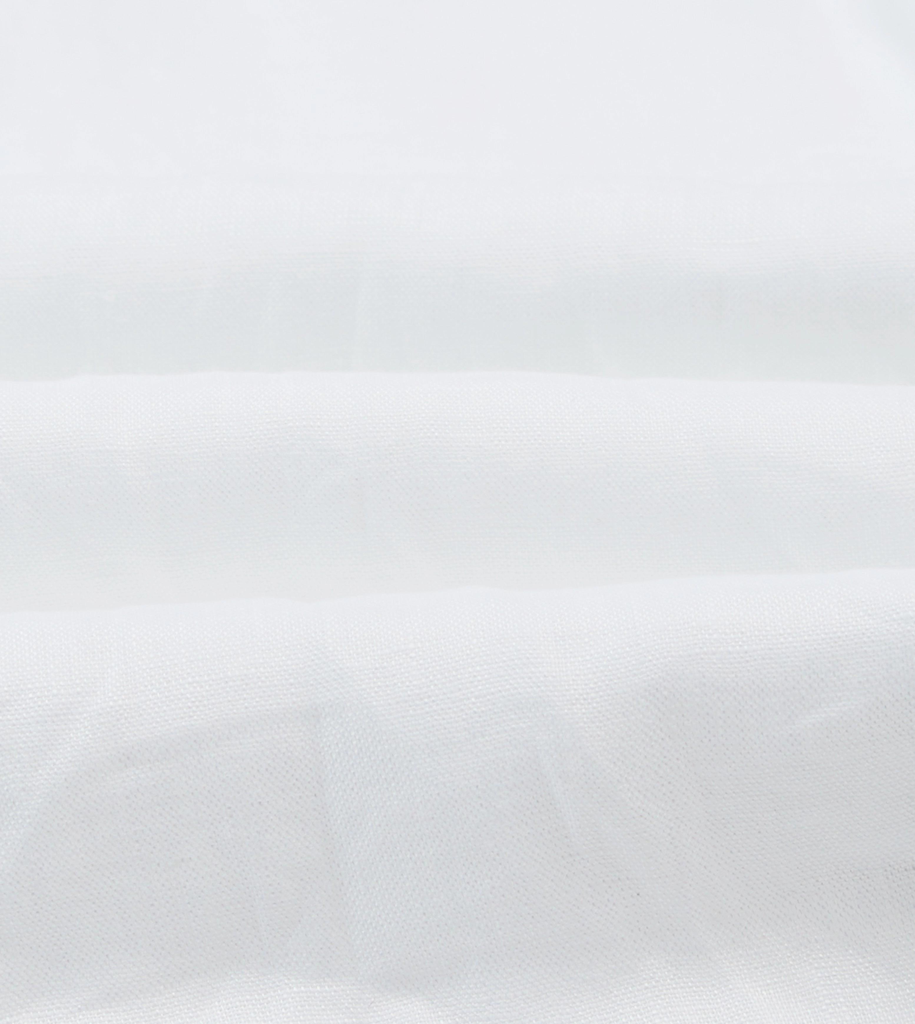 White Linen Long Point Collar Popover Shirt Lightweight Layer