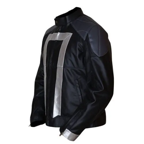 Agents Of Shield Black & Grey Genuine Real Leather Jacket