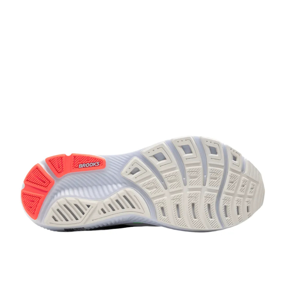 Hyper Breathable Mesh Brooks Men's Ghost 17 Running Shoes in White/Pink Clay/Gecko AW25