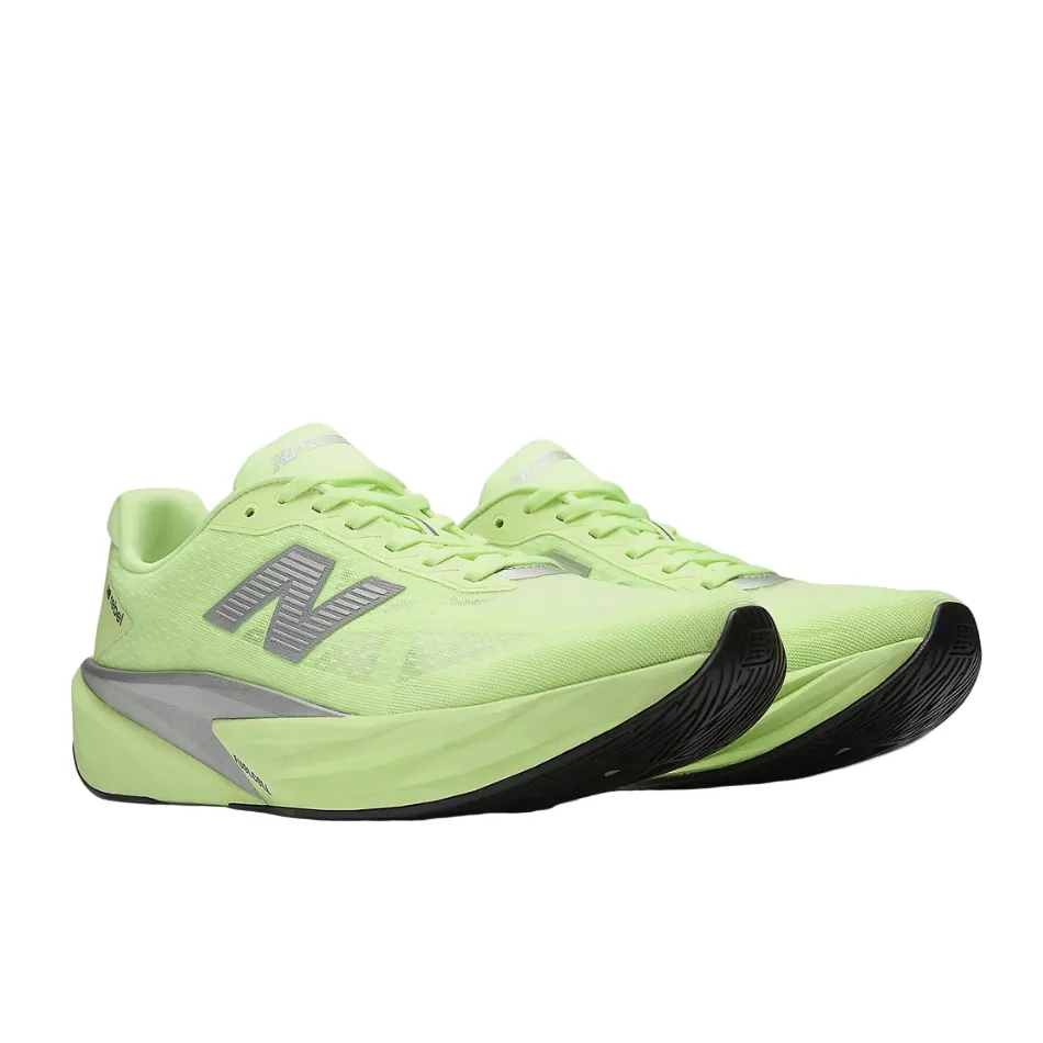 Torsional Rigidity New Balance Men's Fuelcell Rebel v5 Running Shoes in Mint Flash/Lab Green/Silver Metallic AW25