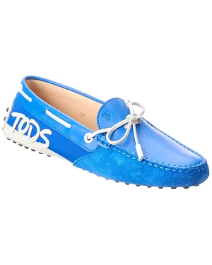 TOD??s Gommino Leather & Suede Loafer Suede Loafers Medallion Perforation