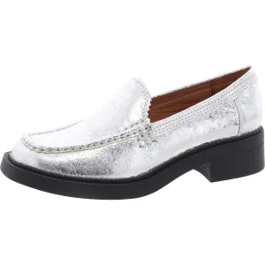 Alaina Womens Faux Leather Square Toe Loafers Stylish Comfort Fit