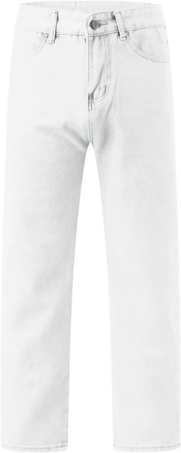 Alalaso Baggy Jeans for Men Women Skater Vintage Plain Pants 2024 Casual Wide Leg Jeans Loose Fit Denim Hip Hop Jeans