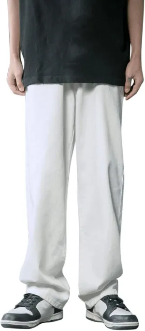 Alalaso Baggy Jeans for Men Women Skater Vintage Plain Pants 2024 Casual Wide Leg Jeans Loose Fit Denim Hip Hop Jeans
