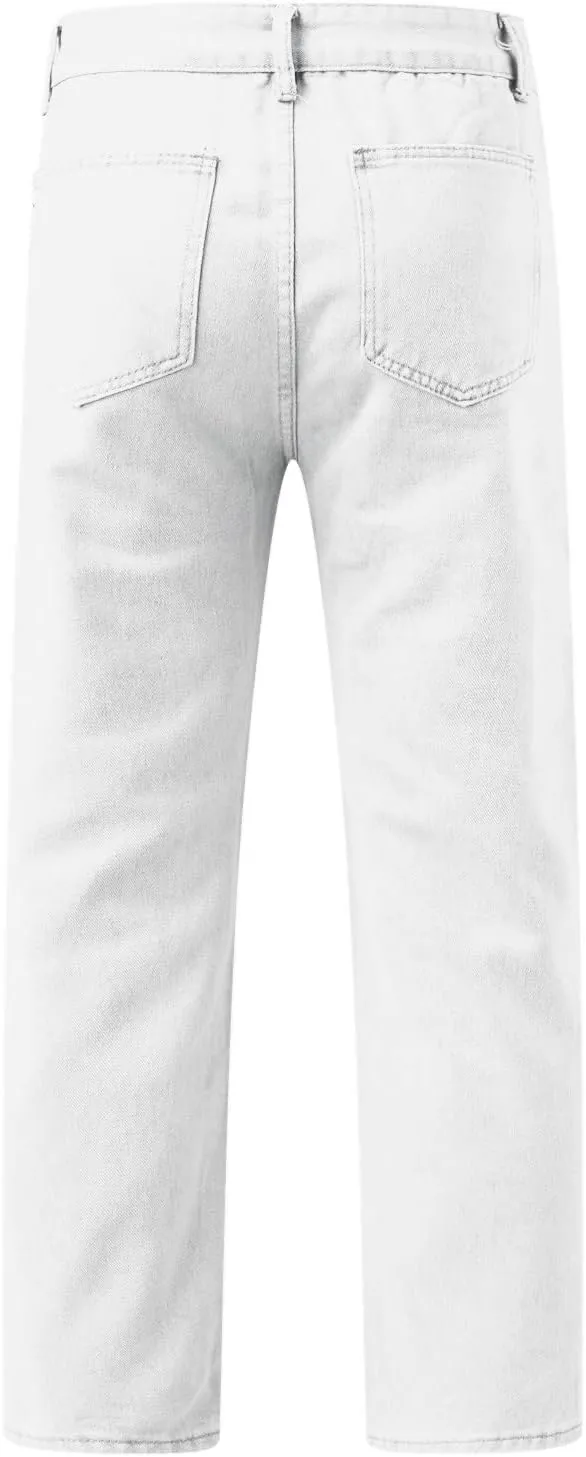 Alalaso Baggy Jeans for Men Women Skater Vintage Plain Pants 2024 Casual Wide Leg Jeans Loose Fit Denim Hip Hop Jeans