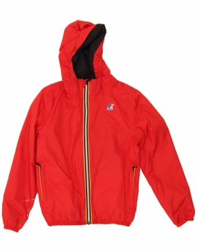 Casual Outdoor Layer Camping Trip K-WAY Boys Hooded Rain Jacket 9-10 Years Red Polyamide