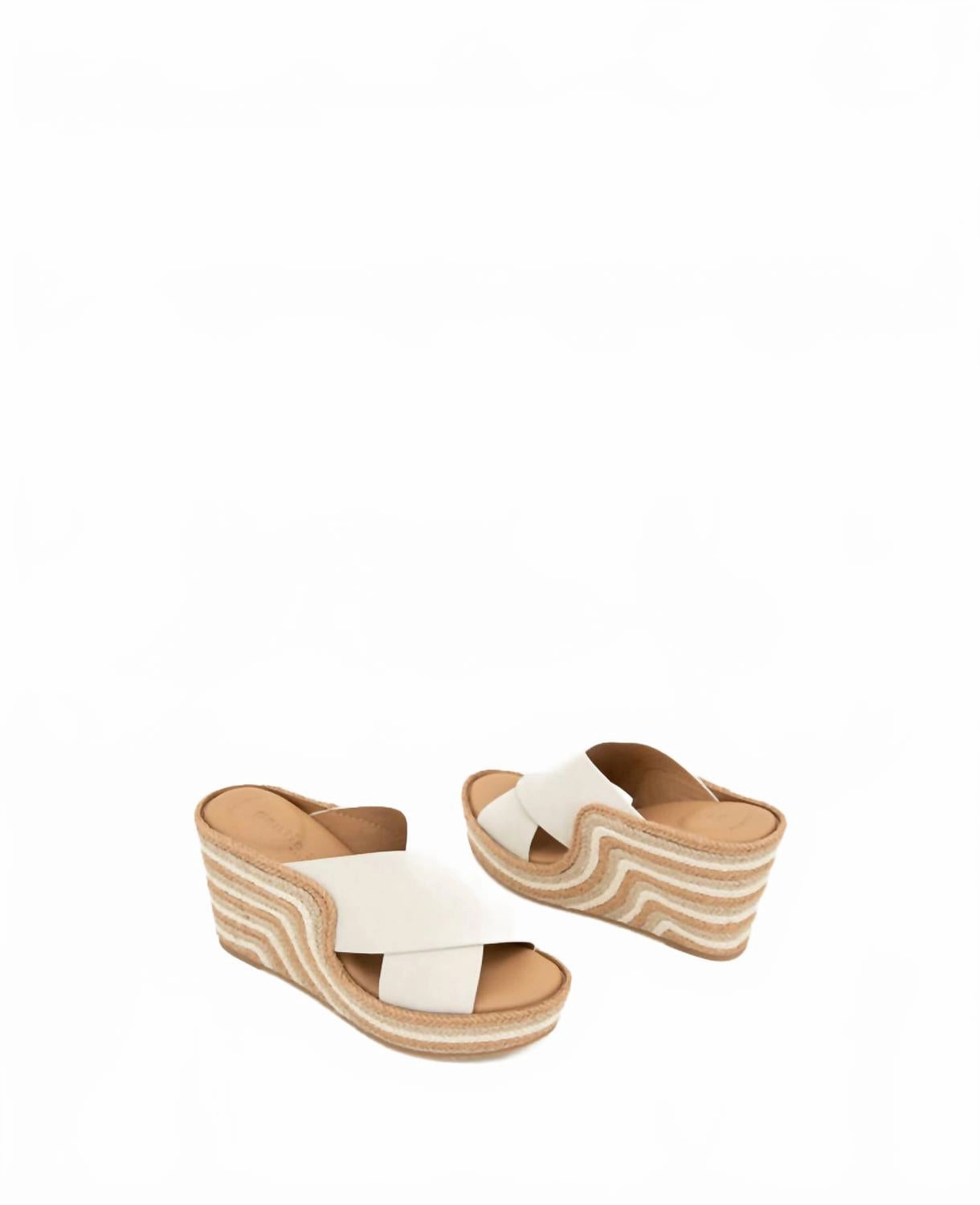 Women's Porto Wedge In Stone Nubuck Metal Tone