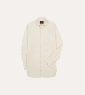 Breathable Cotton High-End Finish Ecru Pinpoint Oxford Cotton Cloth Button-Down Shirt