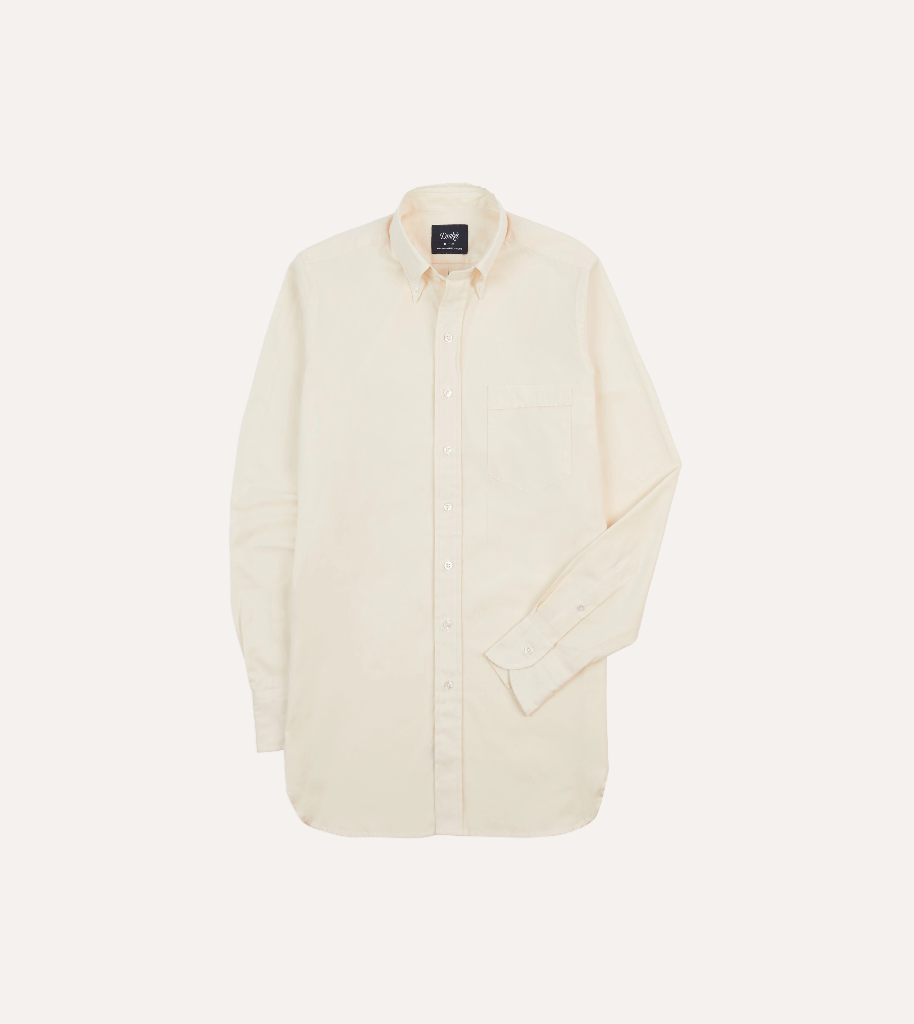 Breathable Cotton High-End Finish Ecru Pinpoint Oxford Cotton Cloth Button-Down Shirt