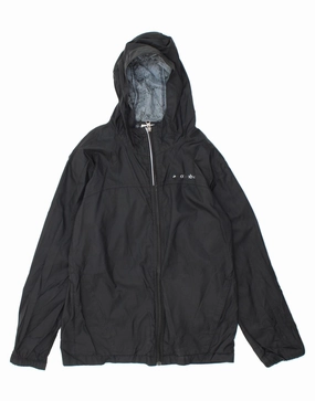 Probability COLUMBIA Boys Hooded Rain Jacket 14-15 Years Large  Black Polyester