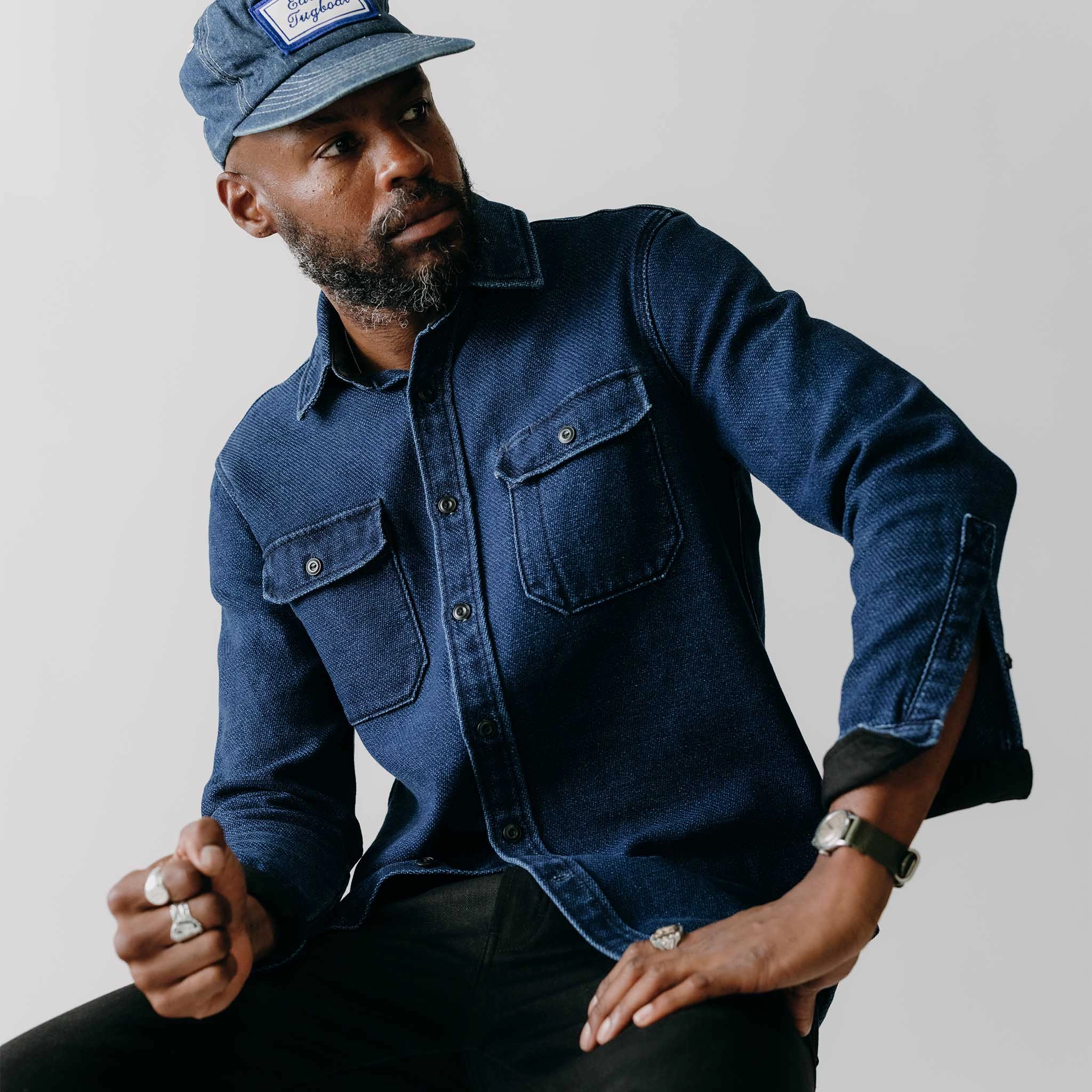 The Division Shirt in Indigo Twill No Bulk Layering System