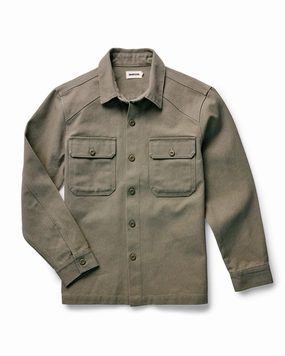 Checkered Look The Shop Shirt in Stone Chipped Canvas