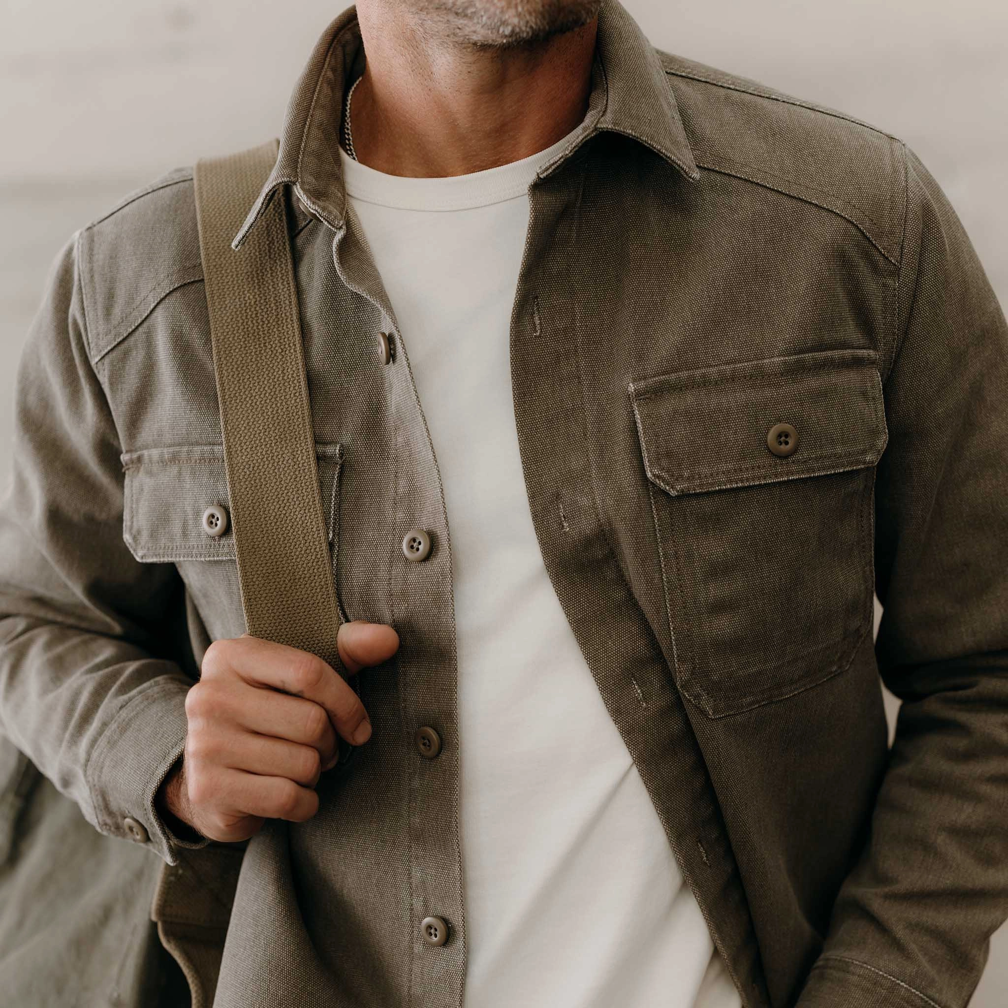 The Shop Shirt in Stone Chipped Canvas Timeless Classic