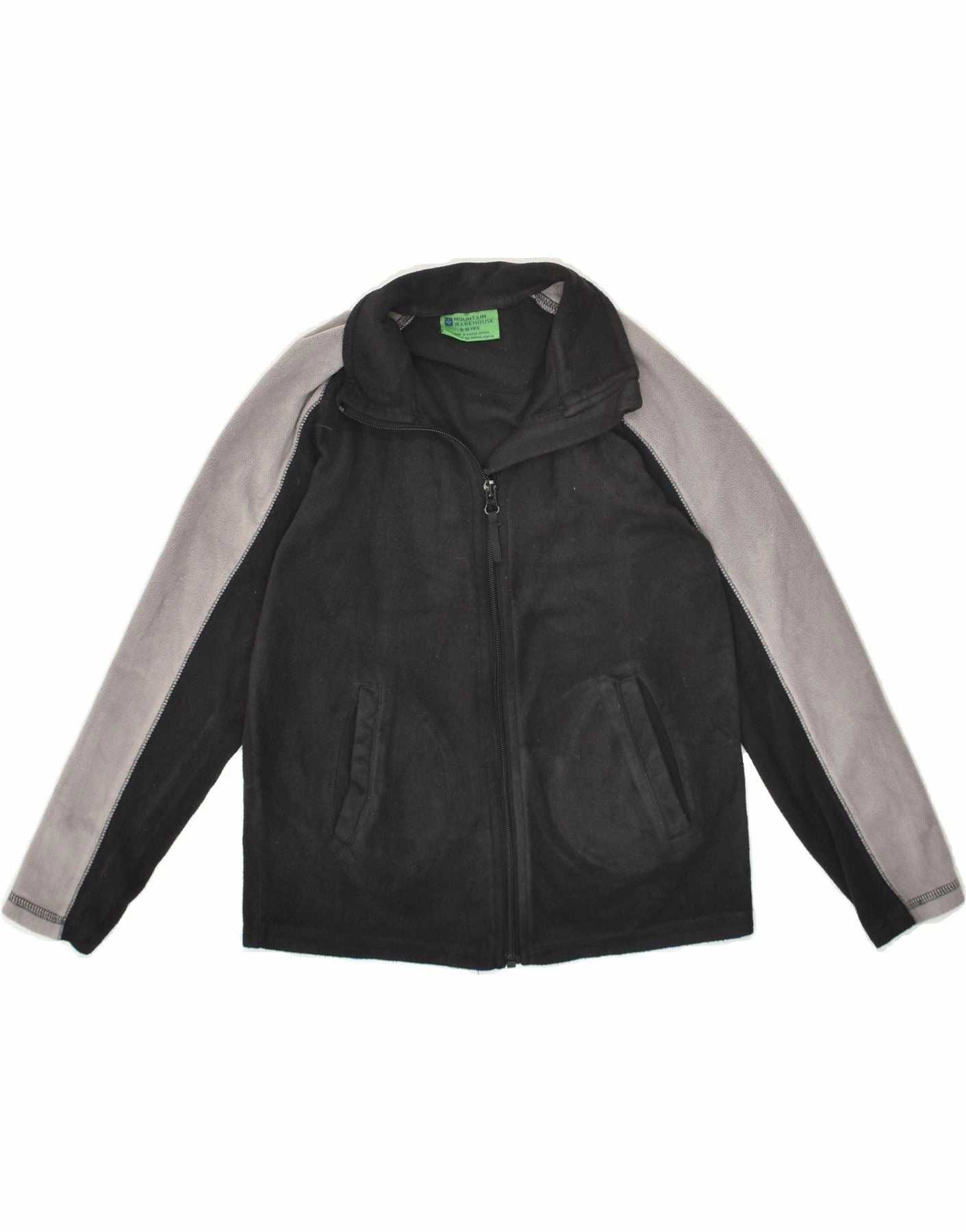 hypoallergenic material tag MOUNTAIN WAREHOUSE Boys Fleece Jacket 9-10 Years Black Colourblock