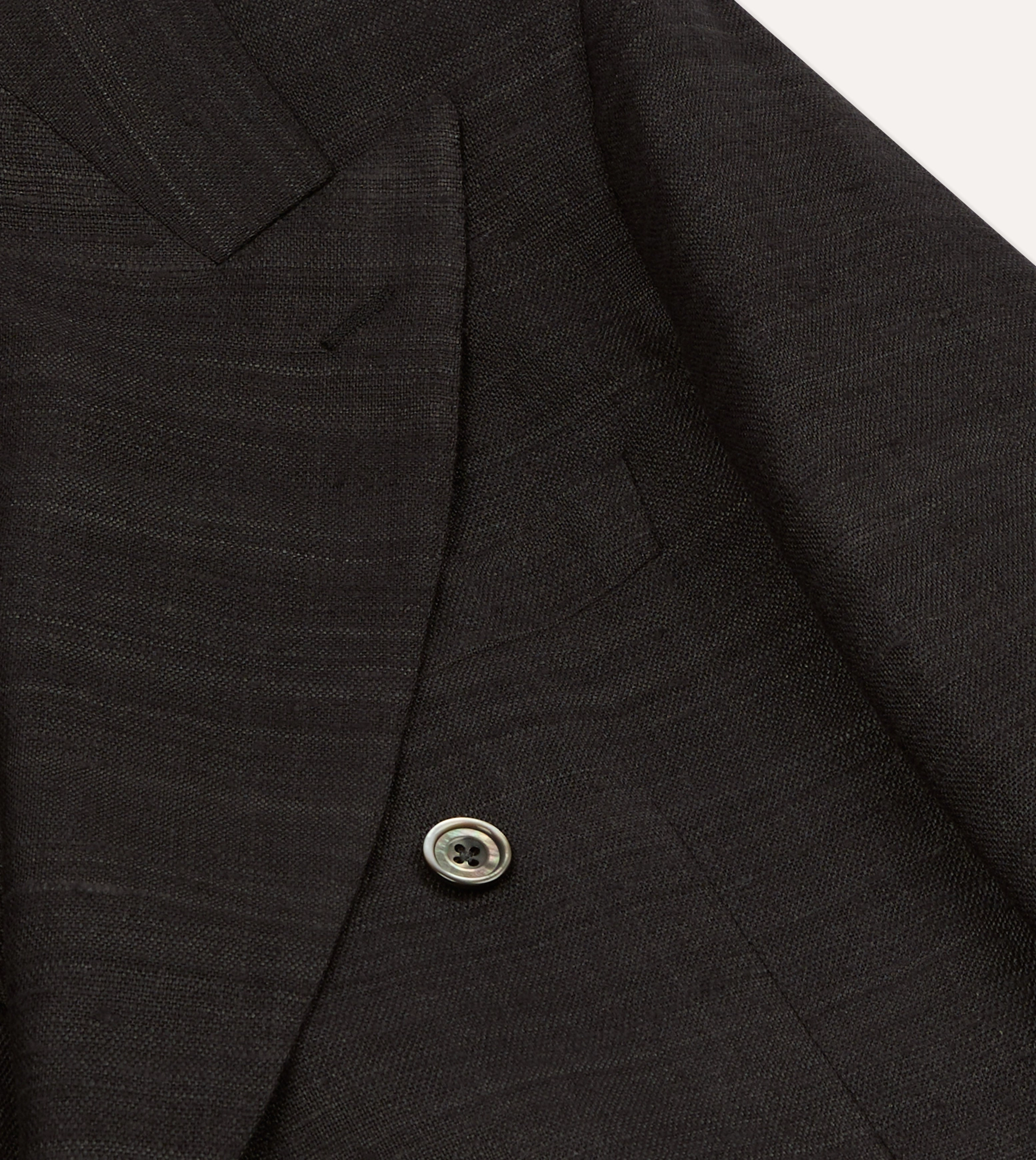 Layered Style Black Tussah Silk Double-Breasted Evening Jacket