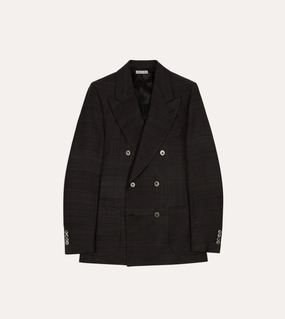 Business Ready Outfit Black Tussah Silk Double-Breasted Evening Jacket