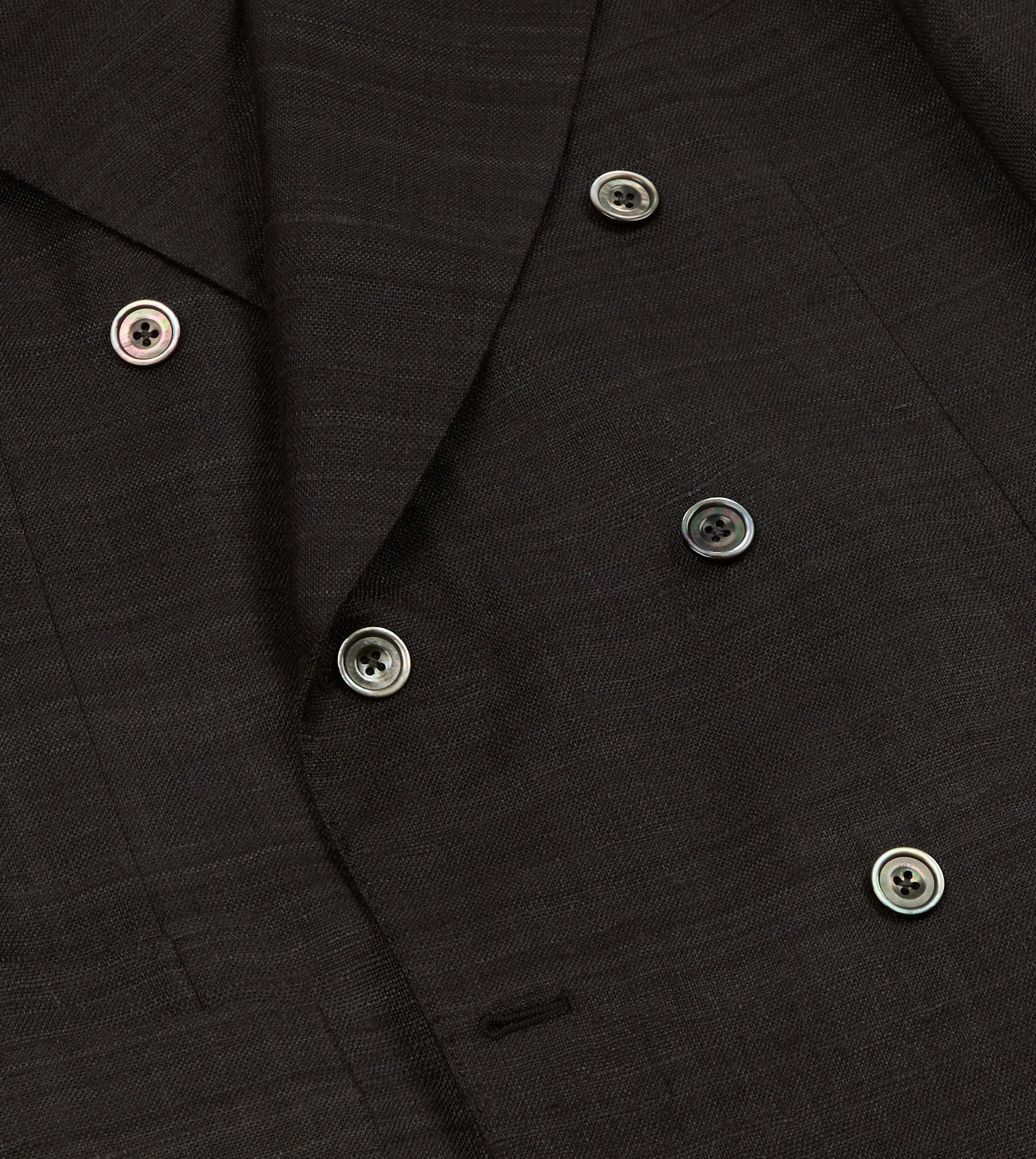Sharp and Stylish Crisp Look Black Tussah Silk Double-Breasted Evening Jacket