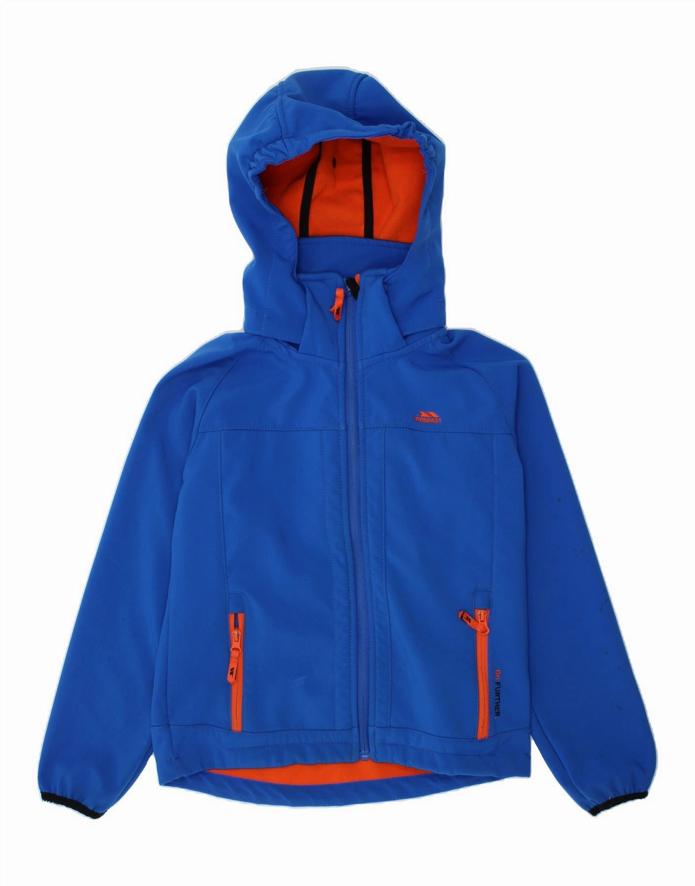 Brown music concert TRESPASS Boys Hooded Windbreaker Jacket 9-10 Years Blue Polyester