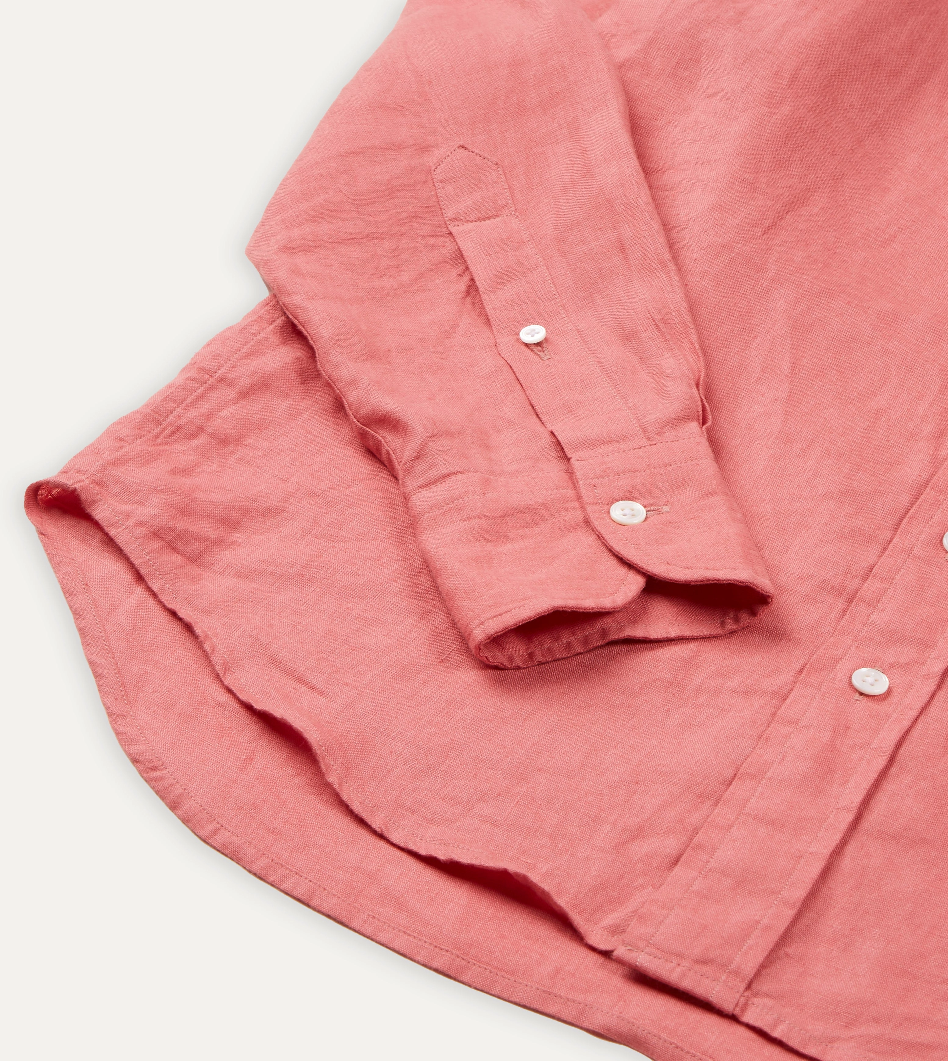 Evening Elegance Pink Linen Spread Collar Shirt