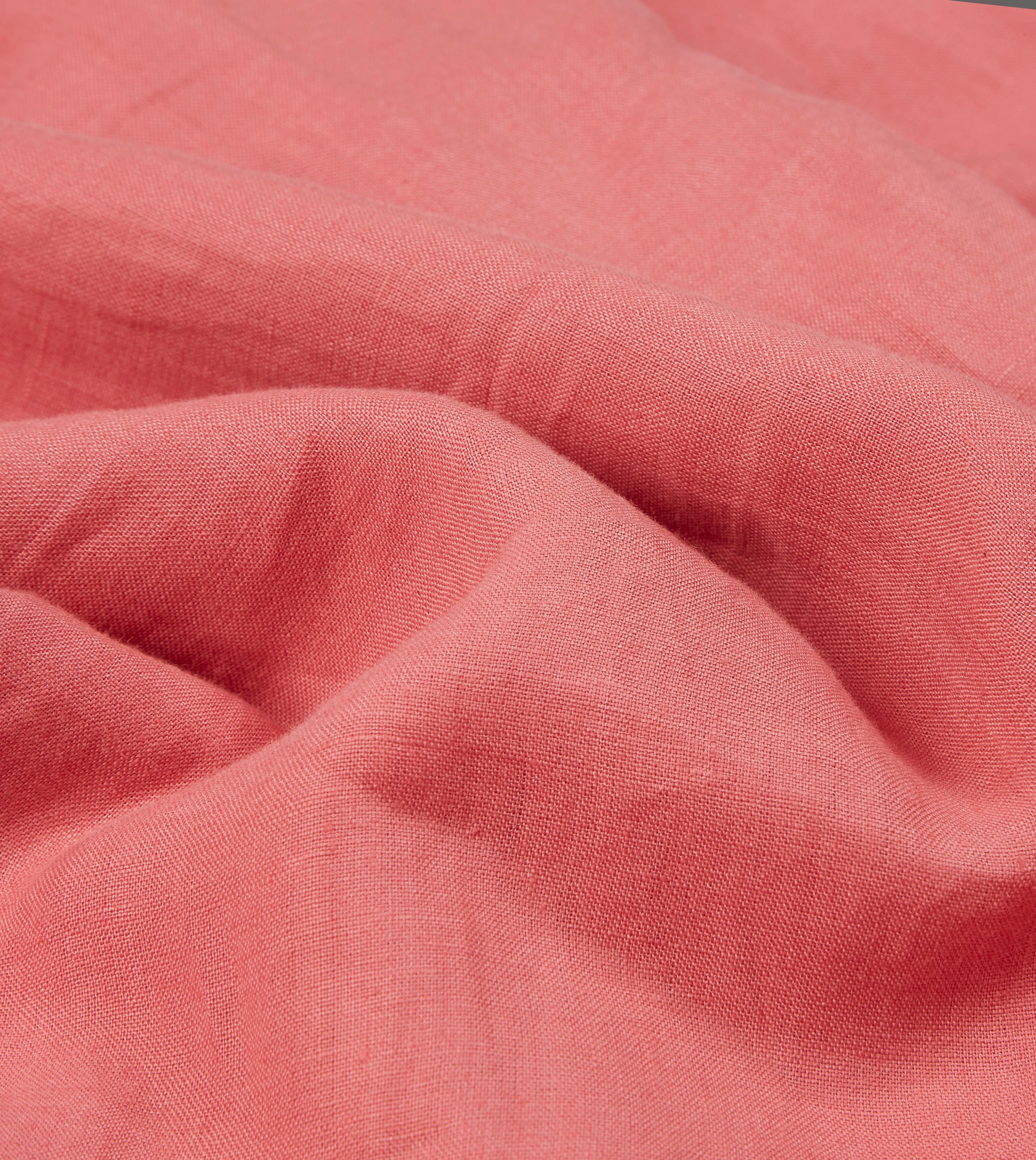 Pink Linen Spread Collar Shirt Fashion Statement