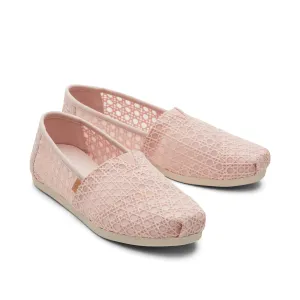 German Engineering Alpargata Ballet Pink Basket Weave Lace