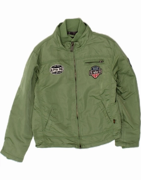 long sleeved water - resistant ALPHA INDUSTRIES Boys Bomber Jacket 11-12 Years Green Nylon