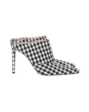 Formal Days Comfortable leather Altuzarra Checkered Davidson Houndstooth Mules in White Canvas
