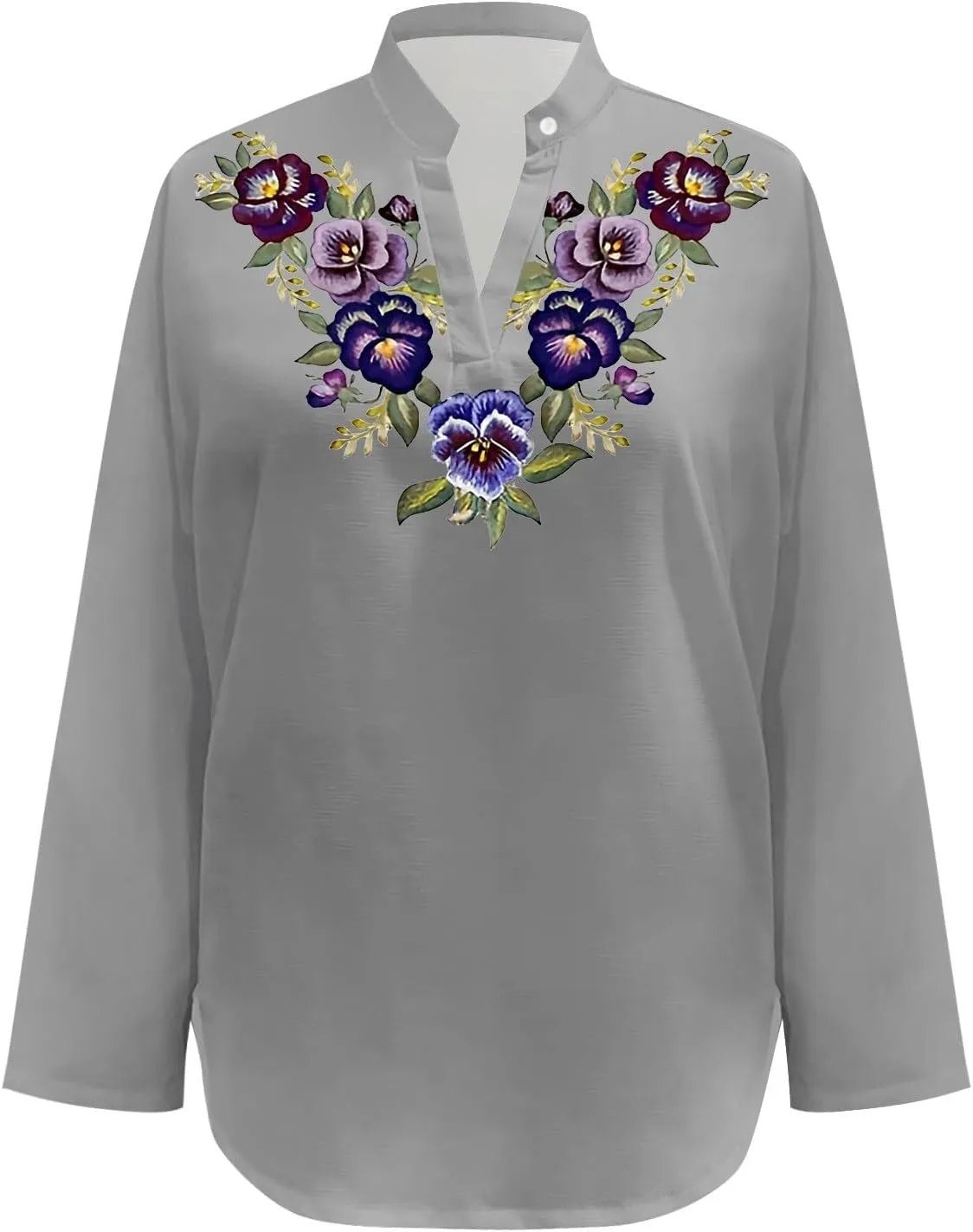 Alzheimers Awareness Shirts Daughter Floral Leaves Printed Long Sleeve Top Summer Cotton Linen Tees Shirts Blouses