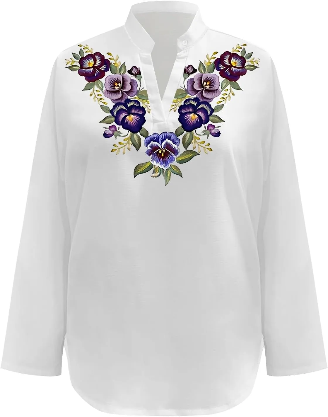 Alzheimers Awareness Shirts Daughter Floral Leaves Printed Long Sleeve Top Summer Cotton Linen Tees Shirts Blouses