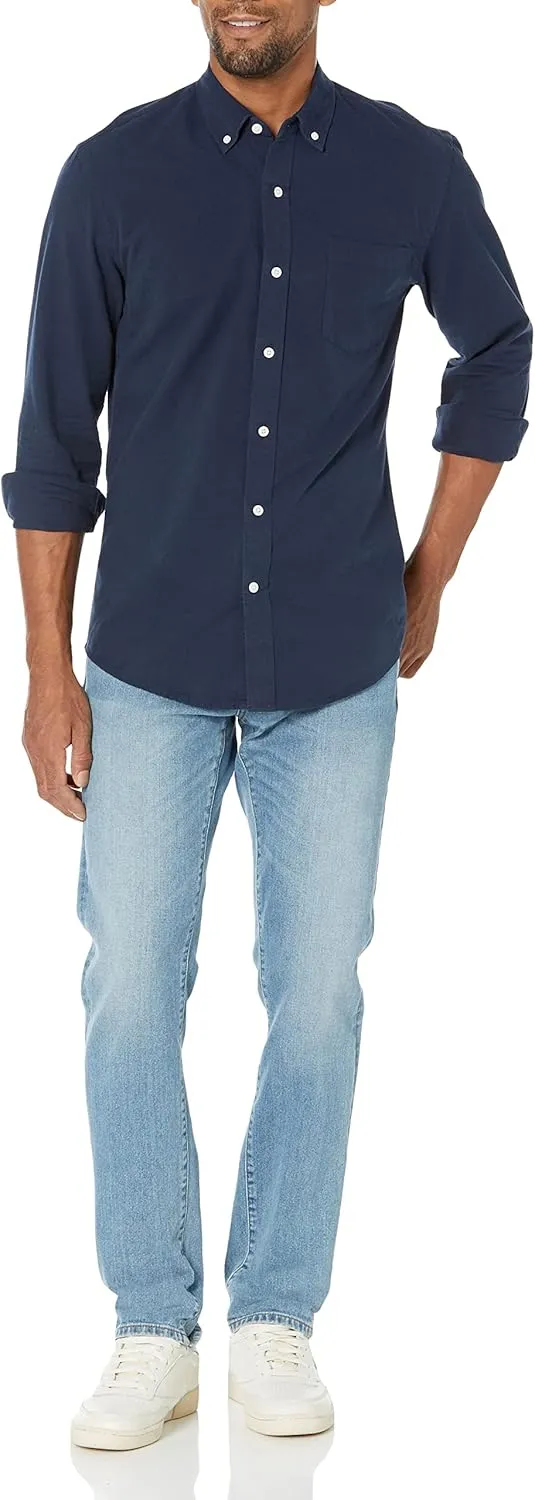 Amazon Essentials Slim-Fit Dress Shirts for Men - Long-Sleeve, Pocket, Button-Down Oxford Shirt