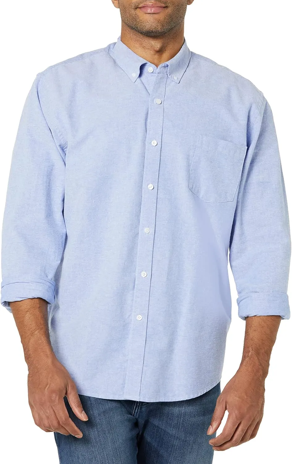 Amazon Essentials Slim-Fit Dress Shirts for Men - Long-Sleeve, Pocket, Button-Down Oxford Shirt