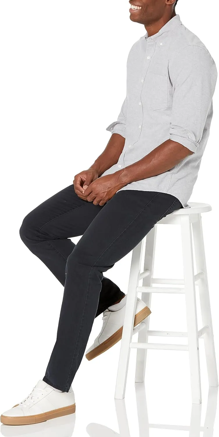 Amazon Essentials Slim-Fit Dress Shirts for Men - Long-Sleeve, Pocket, Button-Down Oxford Shirt