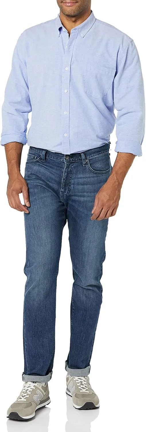 Amazon Essentials Slim-Fit Dress Shirts for Men - Long-Sleeve, Pocket, Button-Down Oxford Shirt