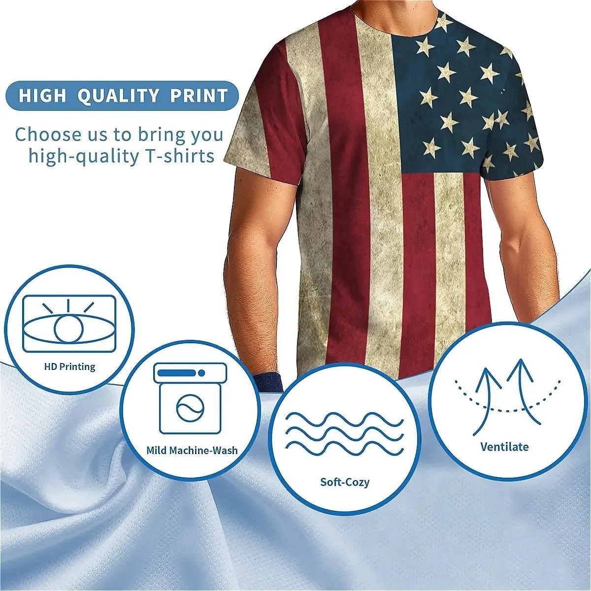 American Flag Eagle T-Shirts for Men Women 3D Printed T-Shirts Short Sleeve Graphic Tees Shirt