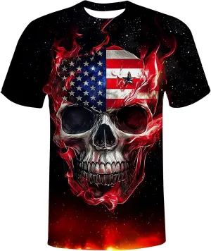 American Flag Eagle T-Shirts for Men Women 3D Printed T-Shirts Short Sleeve Graphic Tees Shirt
