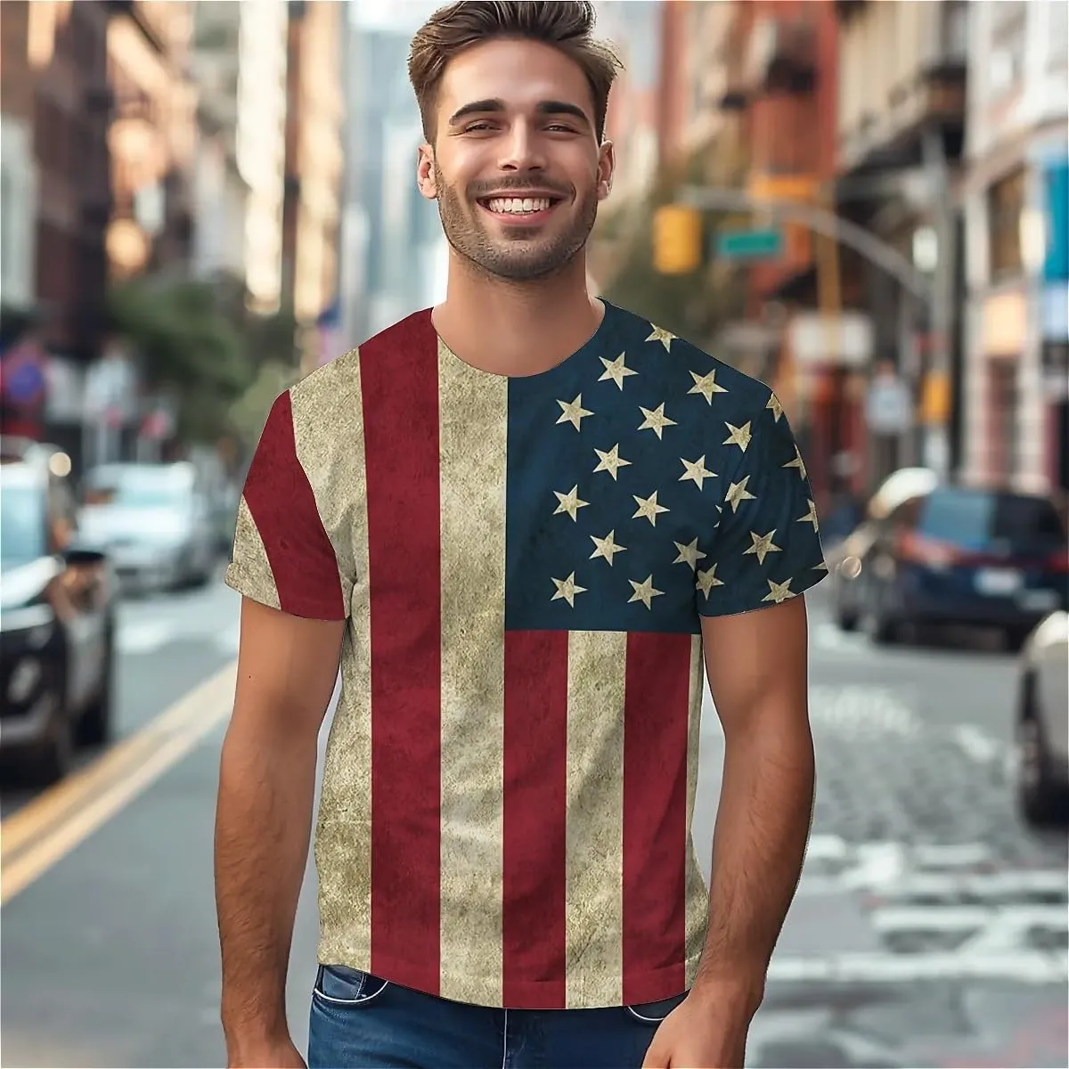 American Flag Eagle T-Shirts for Men Women 3D Printed T-Shirts Short Sleeve Graphic Tees Shirt
