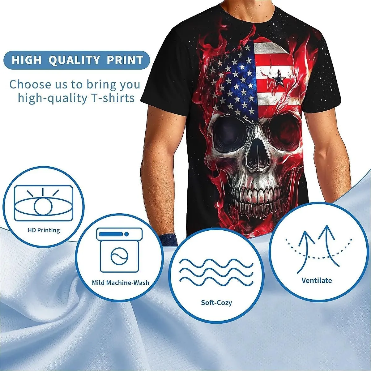 American Flag Eagle T-Shirts for Men Women 3D Printed T-Shirts Short Sleeve Graphic Tees Shirt