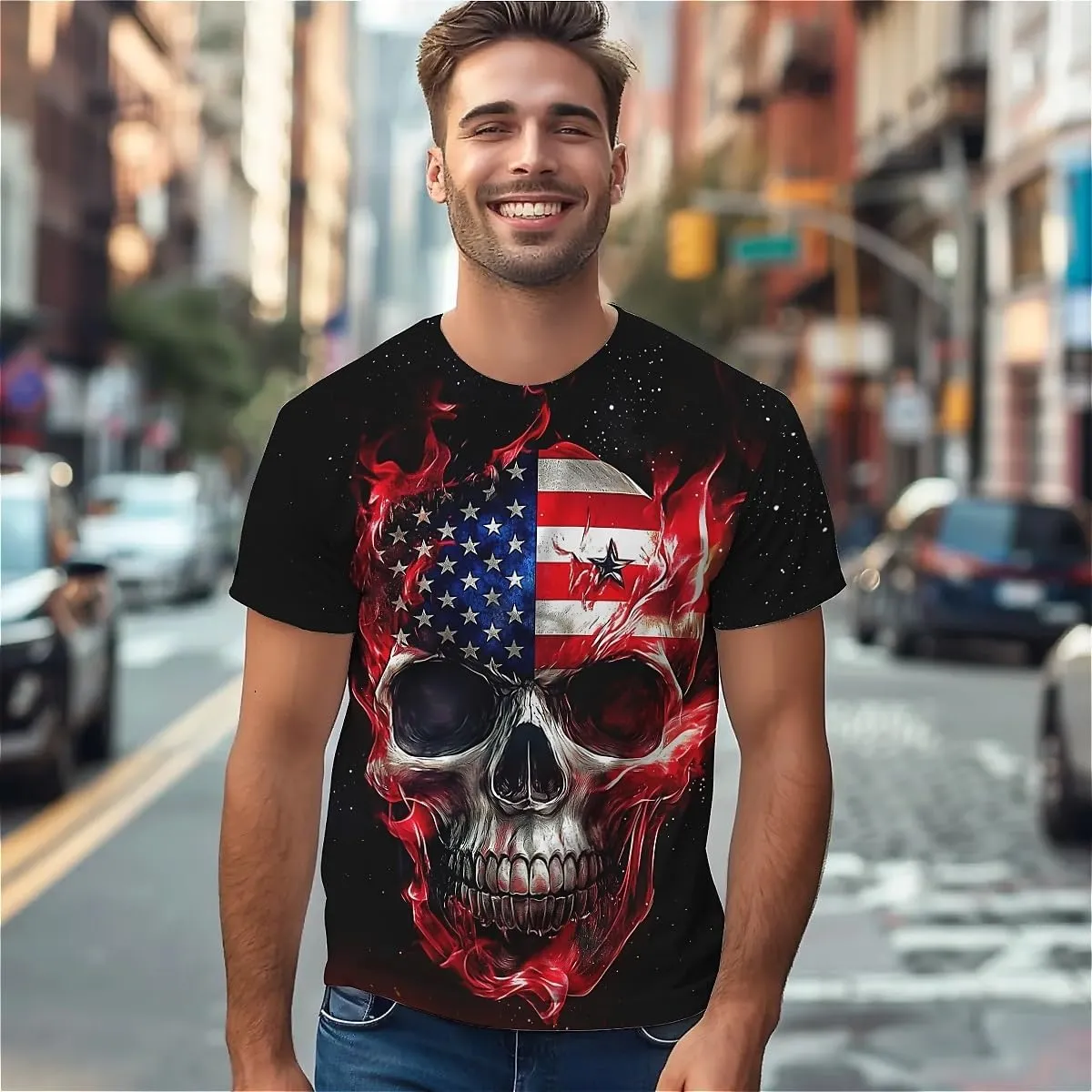 American Flag Eagle T-Shirts for Men Women 3D Printed T-Shirts Short Sleeve Graphic Tees Shirt
