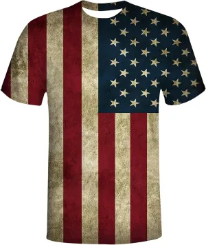 American Flag Eagle T-Shirts for Men Women 3D Printed T-Shirts Short Sleeve Graphic Tees Shirt