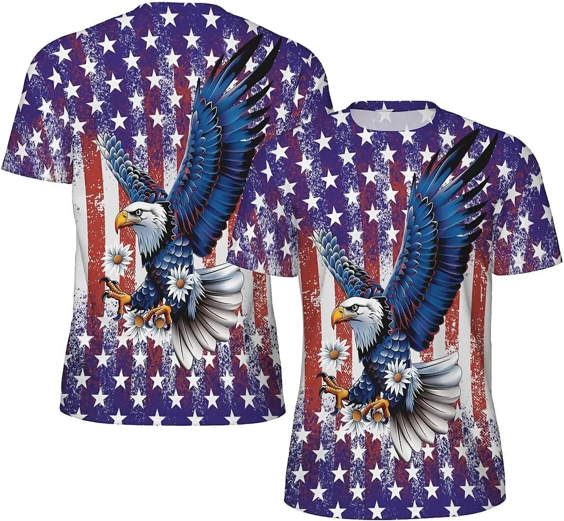 American Flag Eagle T-Shirts for Men Women 3D Printed T-Shirts Short Sleeve Graphic Tees Shirt