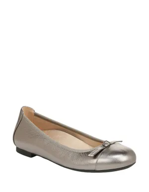 Amorie Flat Loafer In Pewter Metallic French Design Smart Comfort