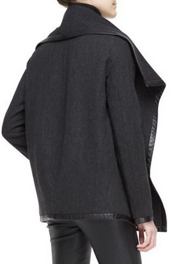 Angel&Lily Oversized Collar Boxy fit Wool Blend Jacket Plus 1x-10x