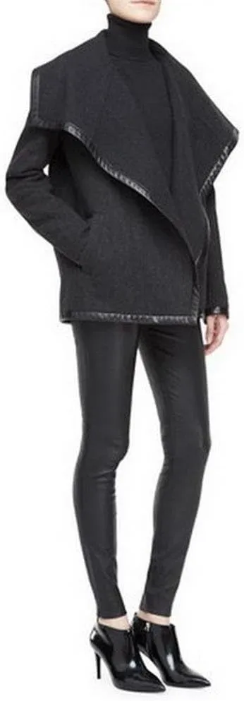 Angel&Lily Oversized Collar Boxy fit Wool Blend Jacket Plus 1x-10x