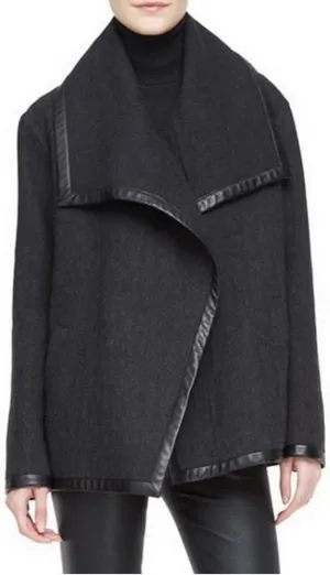 Angel&Lily Oversized Collar Boxy fit Wool Blend Jacket Plus 1x-10x