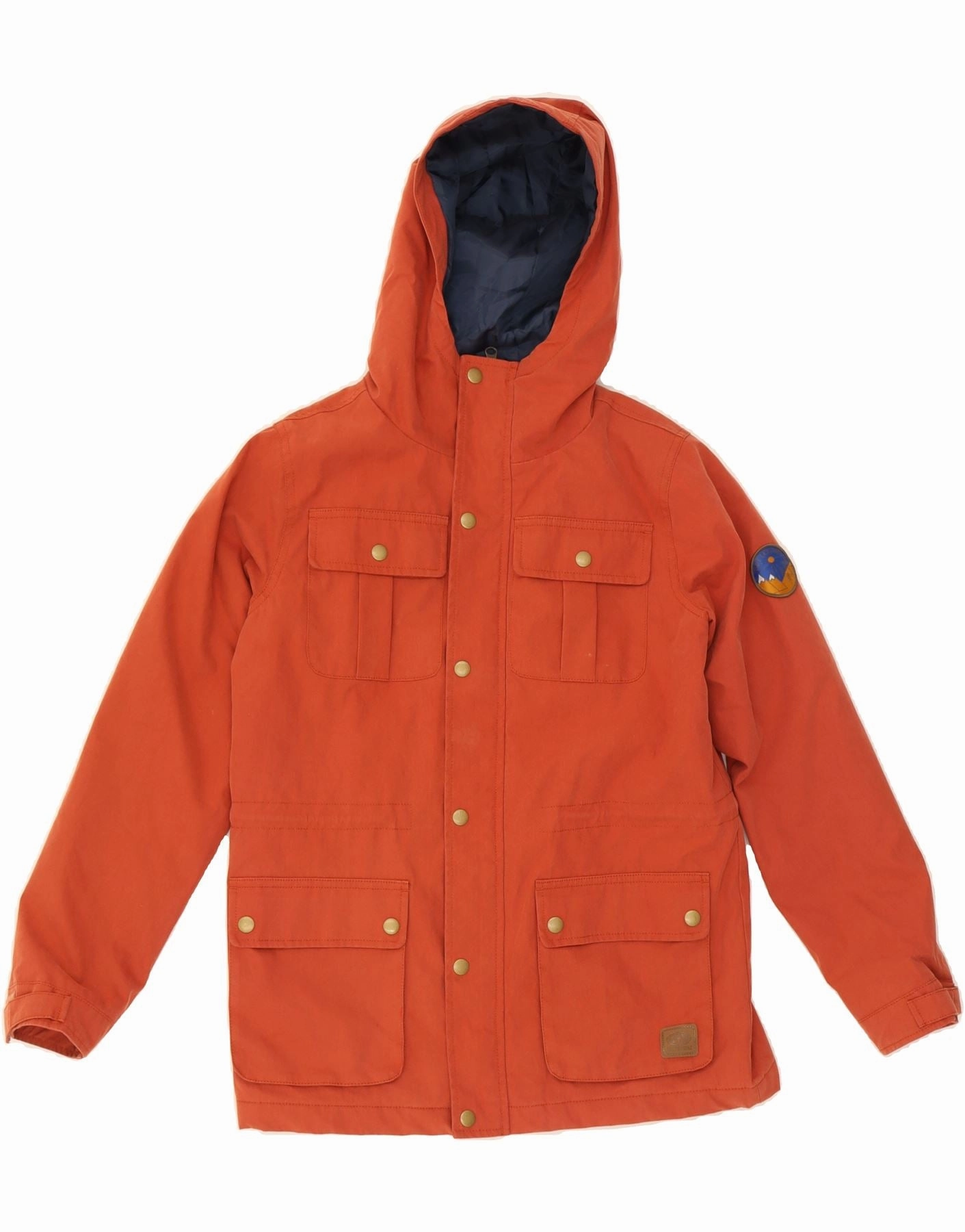 ANIMAL Boys Hooded Utility Jacket 13-14 Years Orange Polyester AntiPilling Surface Finish