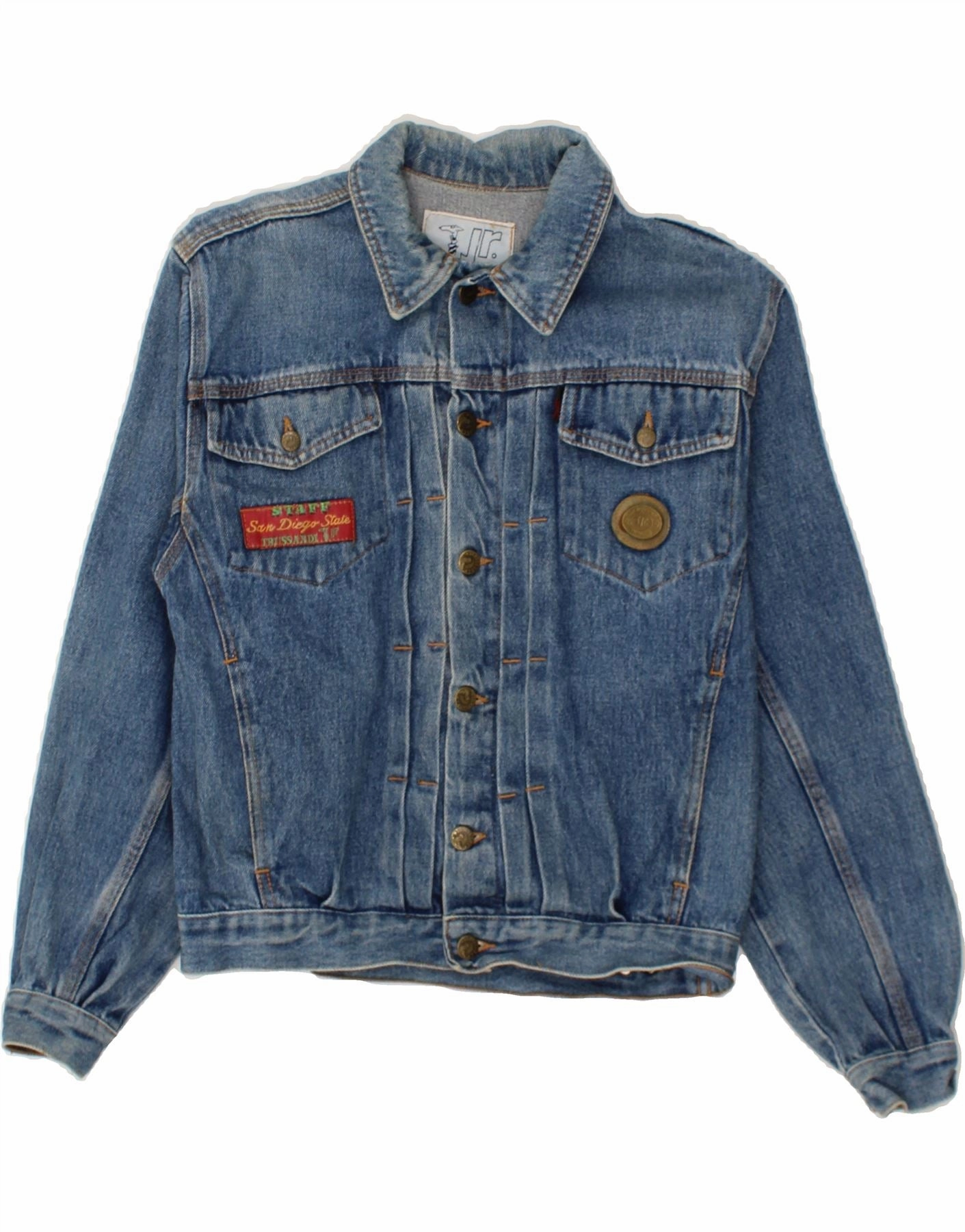TRUSSARDI JUNIOR Boys Denim Jacket 9-10 Years Blue Cotton Relaxed Layer