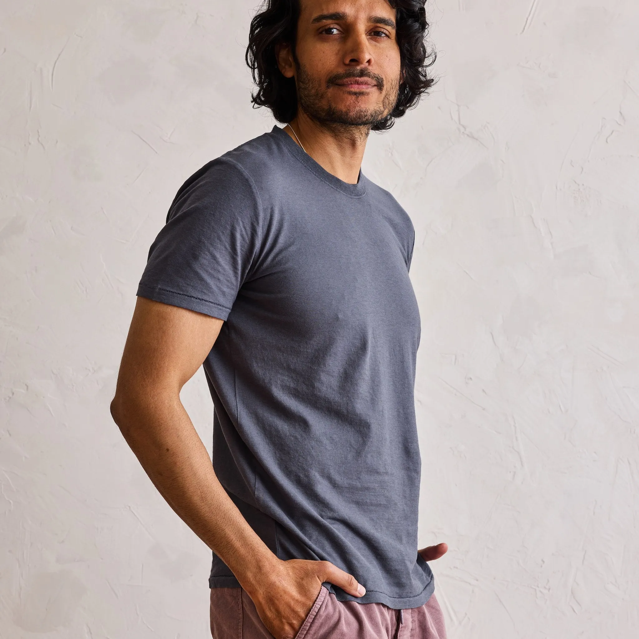The Cotton Hemp Tee in Navy OdorResistant Fabric