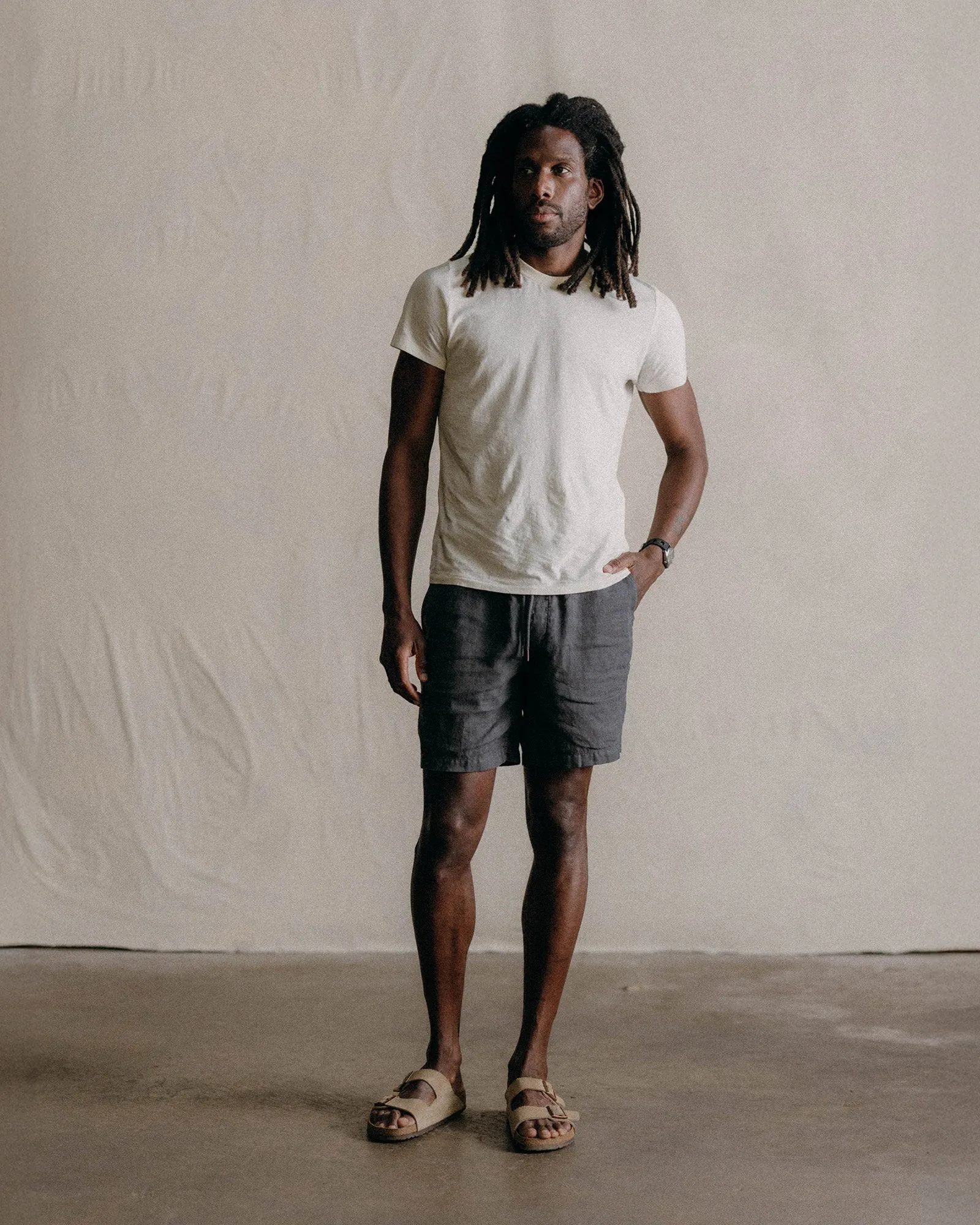The Cotton Hemp Tee in Natural Soft Wearable Anti Pilling Treatment