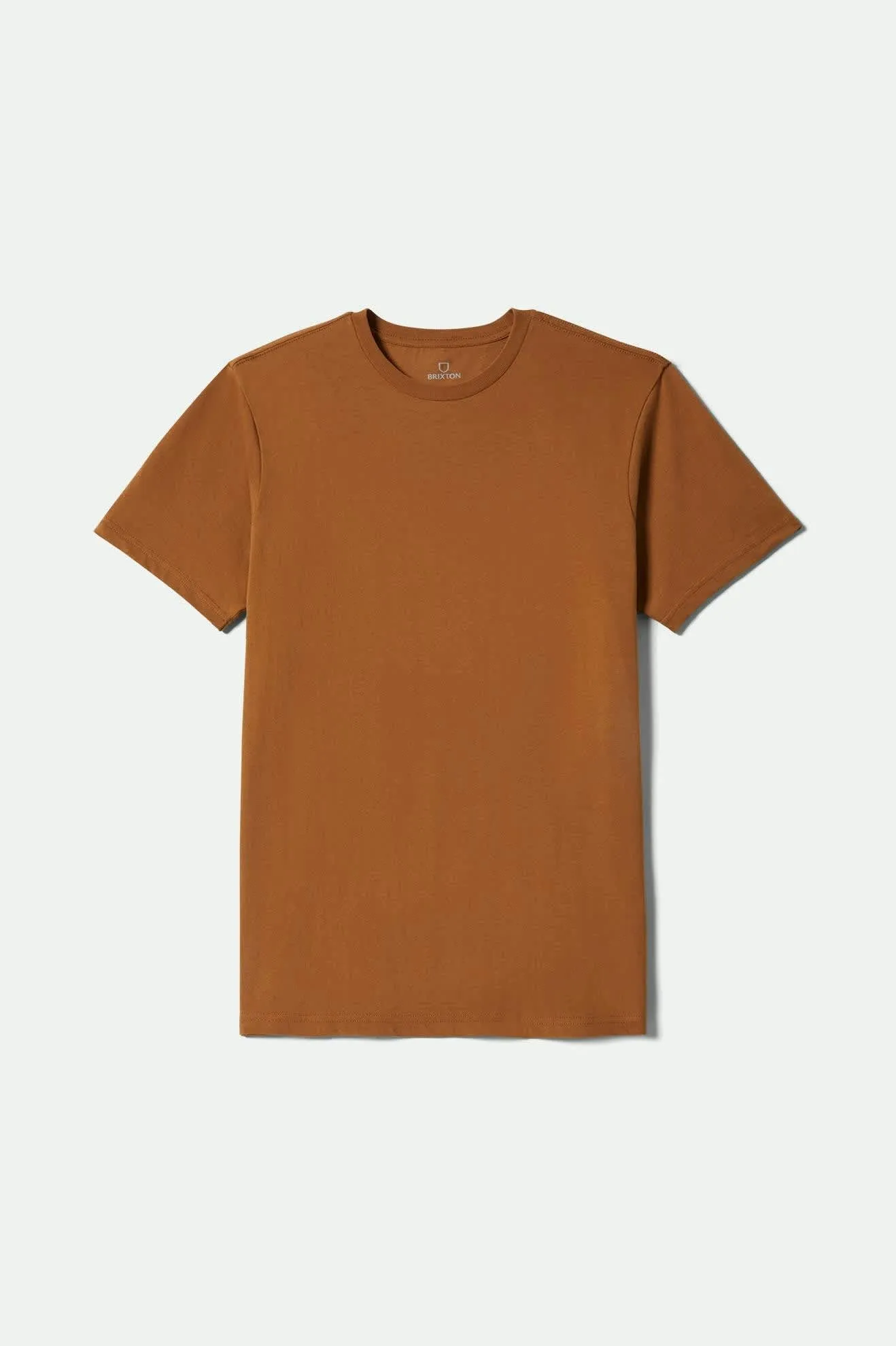 Premium Cotton Short Sleeve Tailored T-Shirt - Washed Copper Seam Free Shoulders Essential Piece