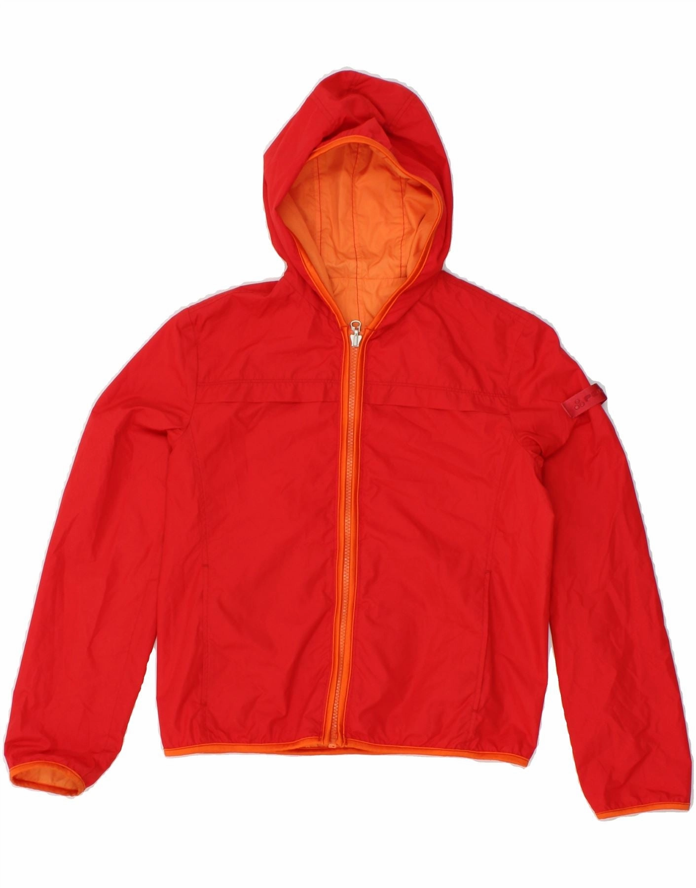 PEUTEREY Boys Hooded Reversible Jacket 9-10 Years Large Red Polyester Triumph Brush